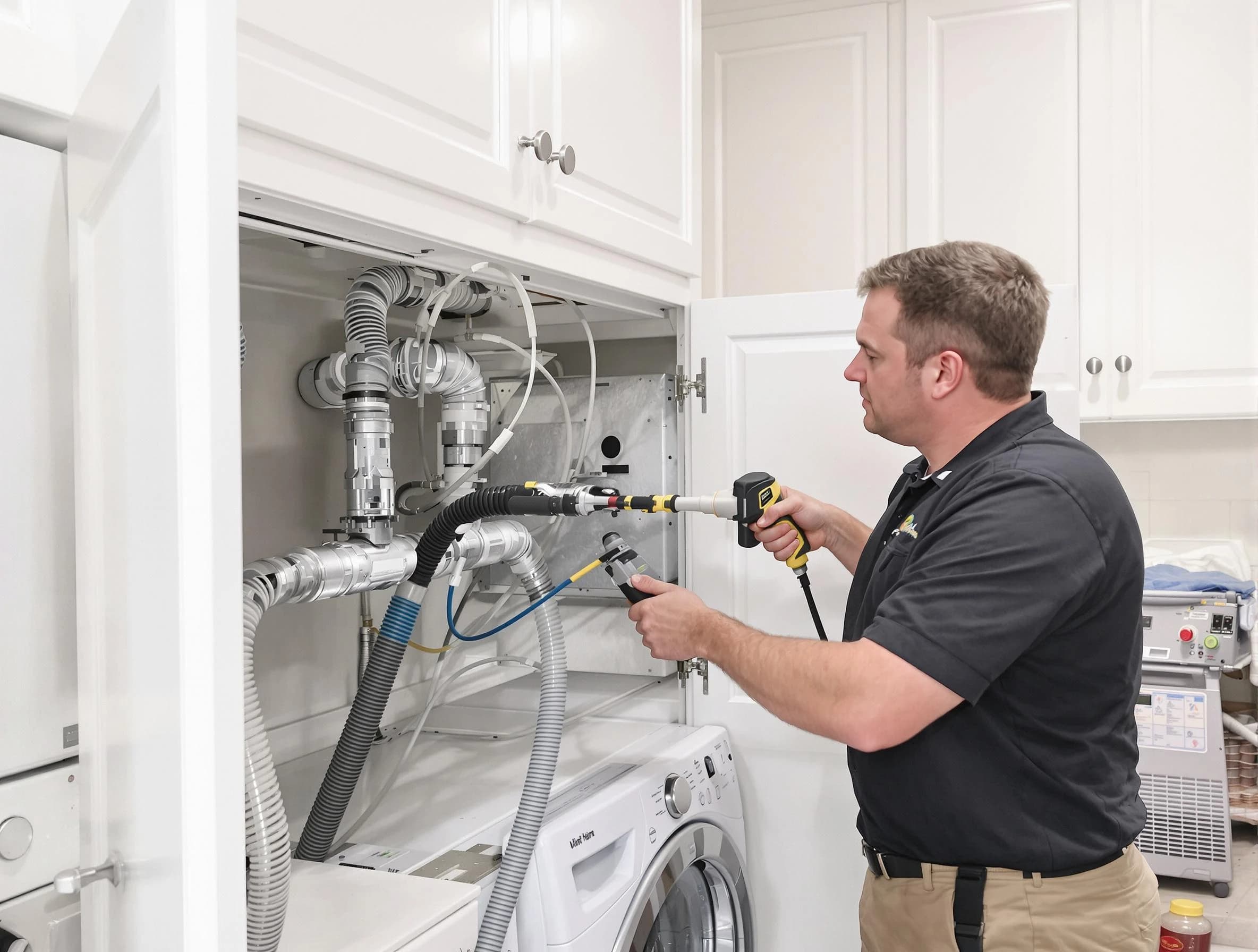 Jasper Dryer Vent Cleaning professional removing severe blockage from a clogged dryer vent in Jasper