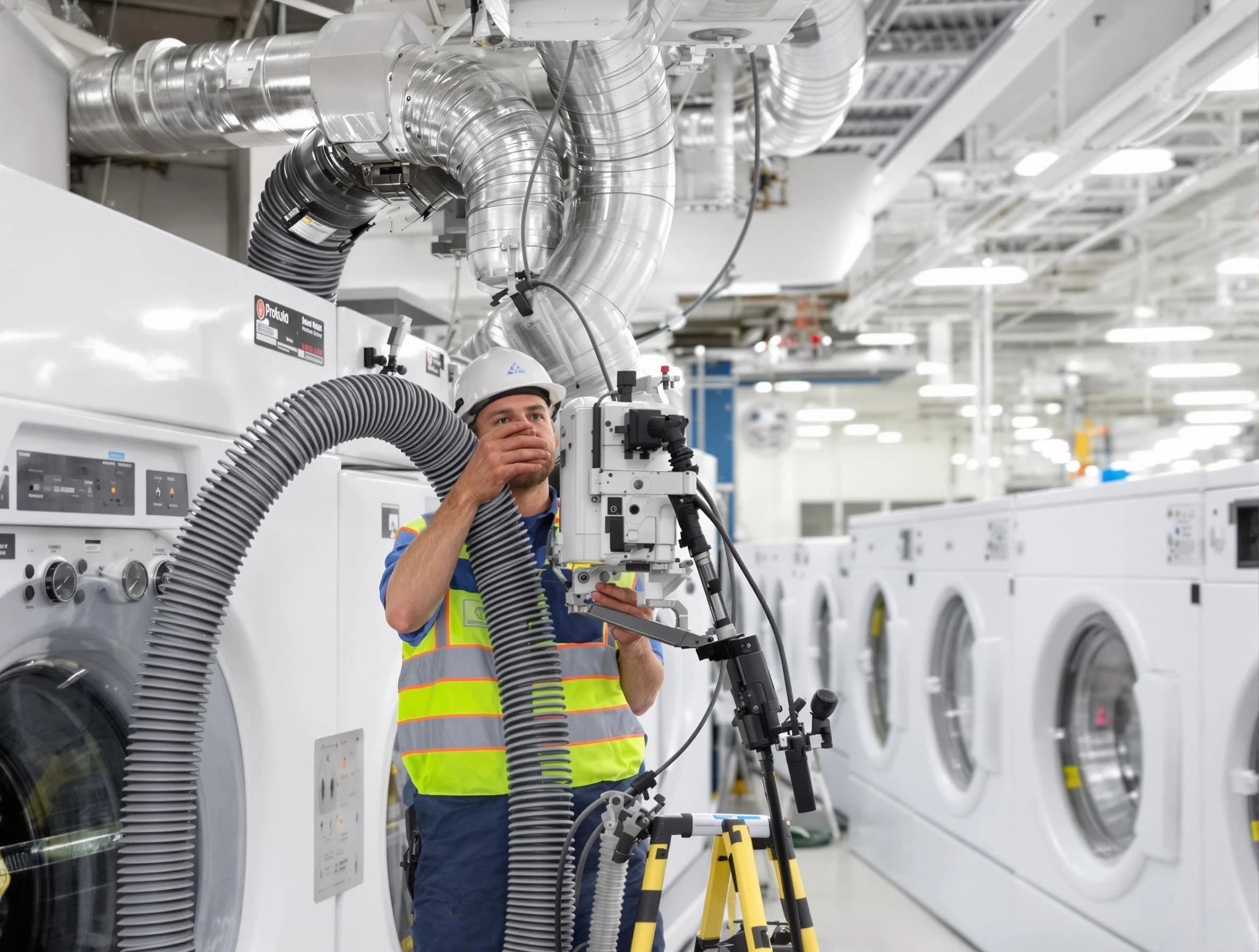 Jasper Dryer Vent Cleaning team performing commercial-grade dryer vent cleaning at a business facility in Jasper