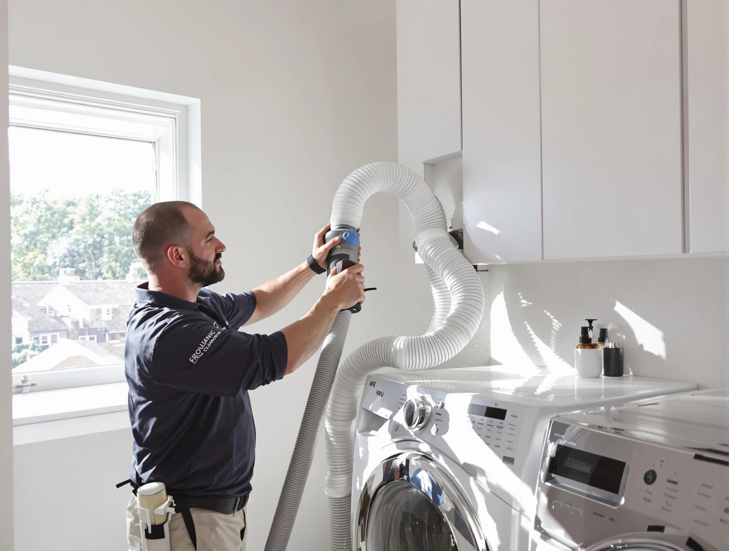 Certified Jasper Dryer Vent Cleaning technician performing dryer vent cleaning in Jasper