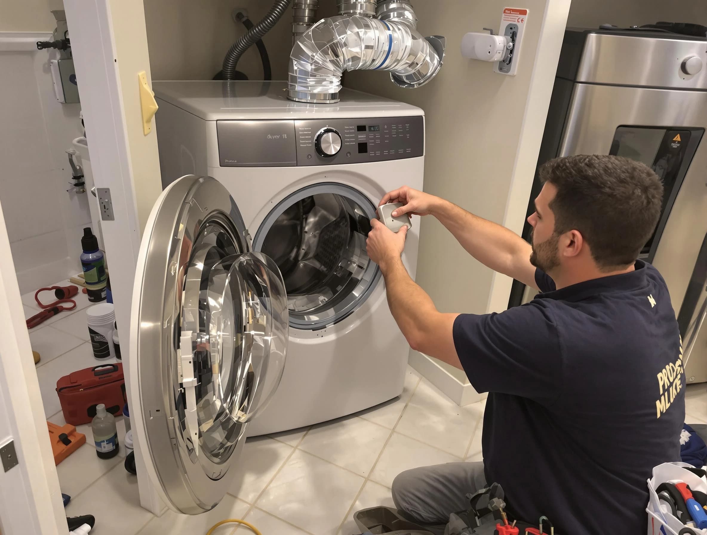 Jasper Dryer Vent Cleaning technician performing precise dryer vent hose installation in Jasper