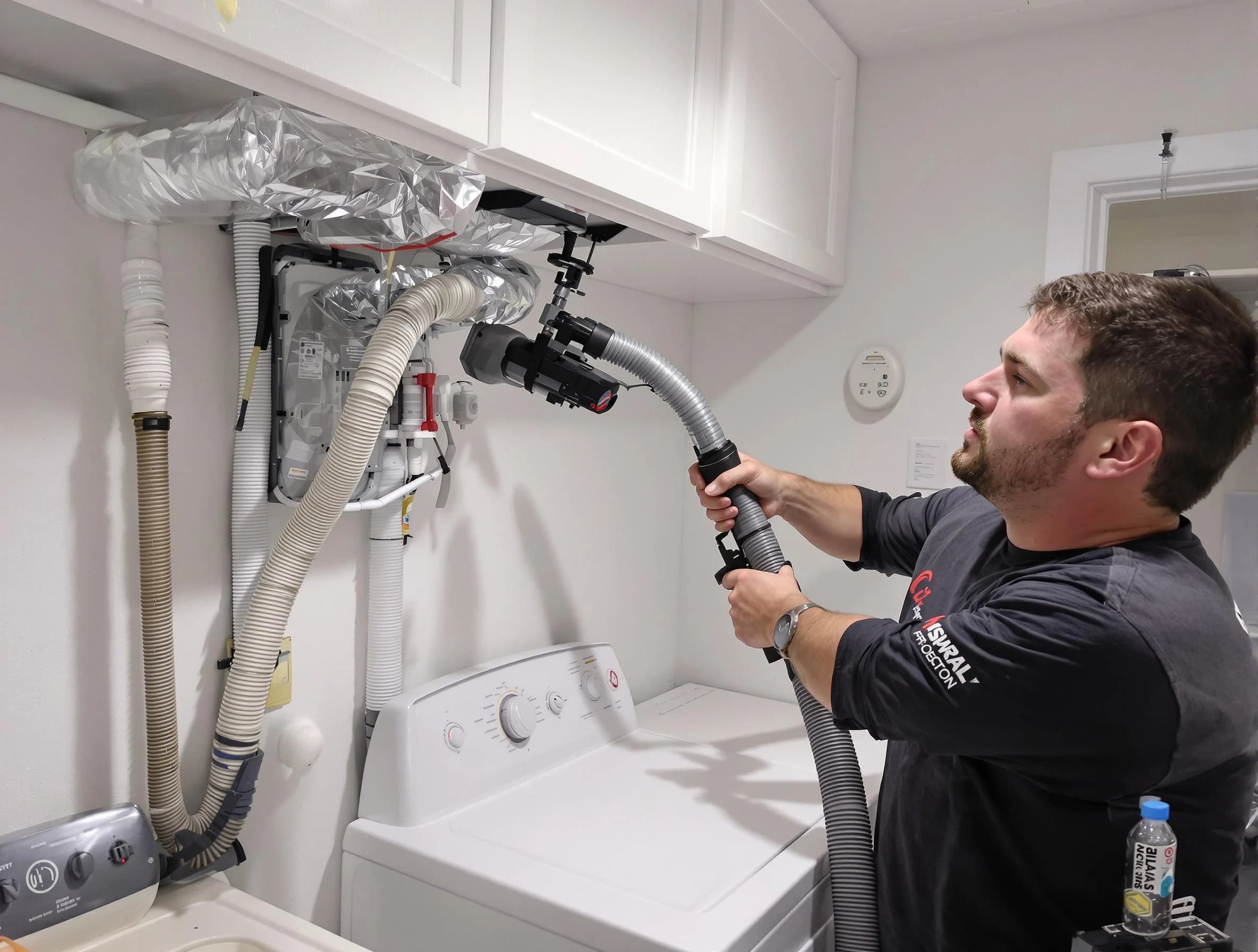 Jasper Dryer Vent Cleaning certified technician performing safety-focused gas dryer vent cleaning in Jasper