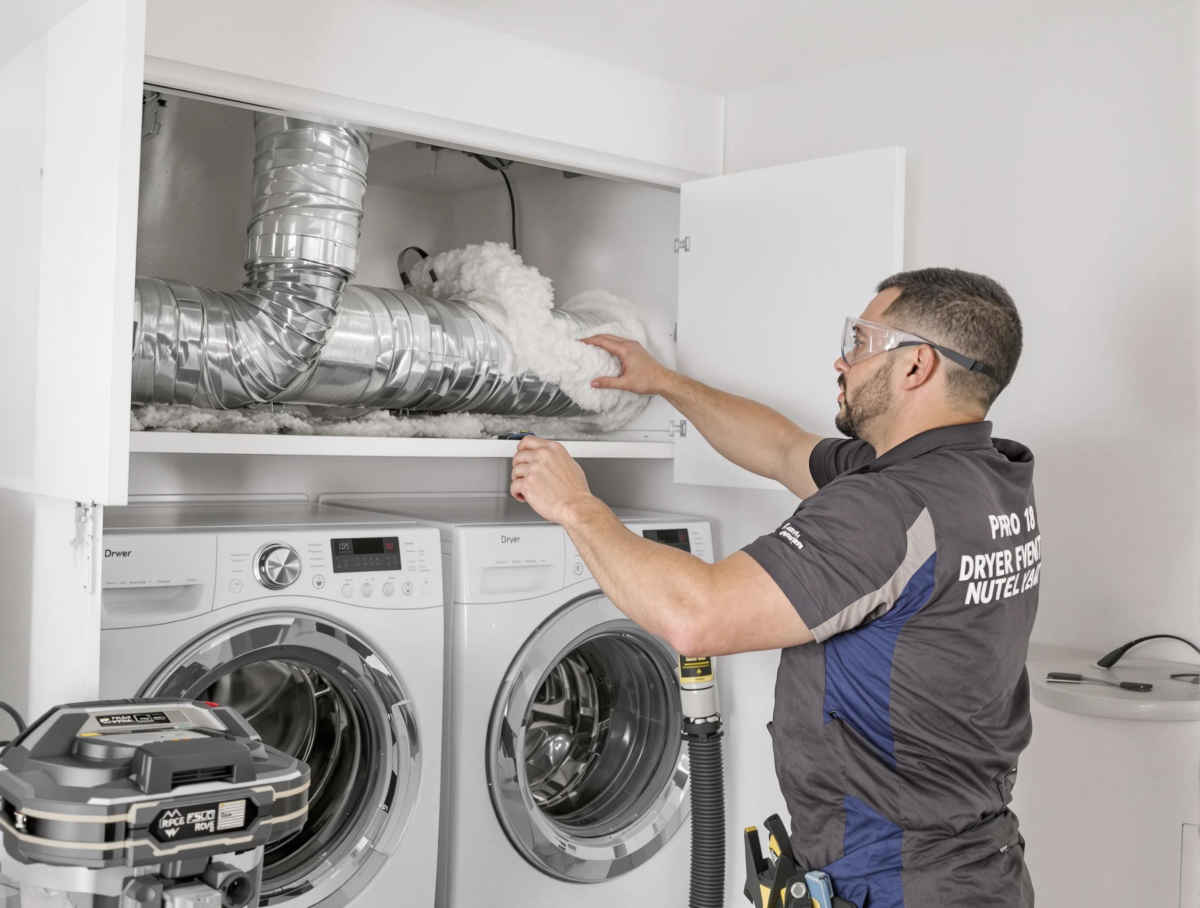 Jasper Dryer Vent Cleaning certified technician performing specialized gas dryer vent cleaning in Jasper